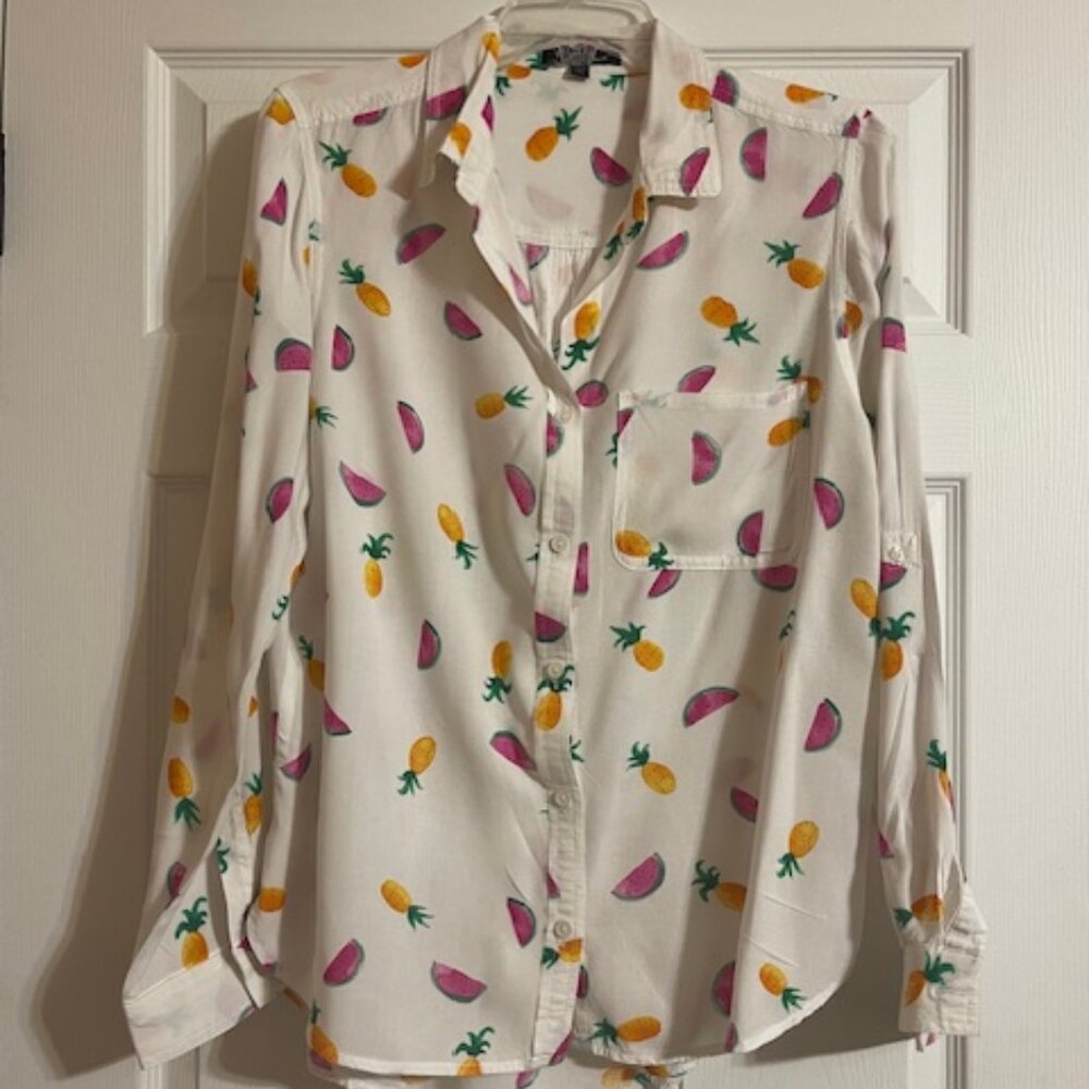 Velvet Heart Pineapple Watermelon Print Shirt